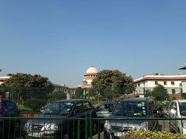 Exterior view of the Supreme Court of India building in New Delhi.