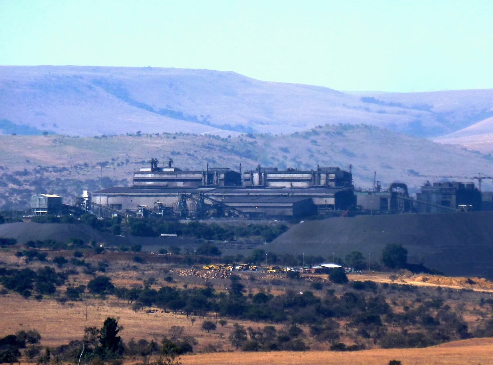 Industrial building of the Xstrata ferrochrome smelter plant in Lydenburg, Mpumalanga, South Africa.