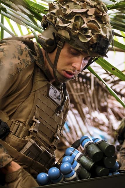 US Marine loads ammunition during KAMANDAG 8 exercise.