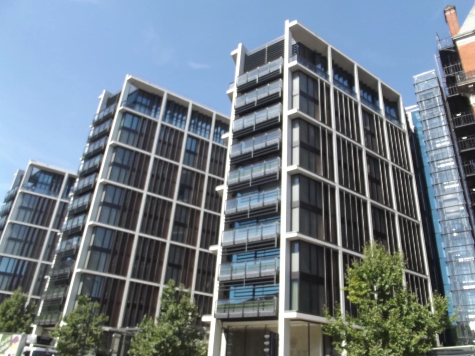 Exterior view of One Hyde Park luxury apartment building in Knightsbridge, London.
