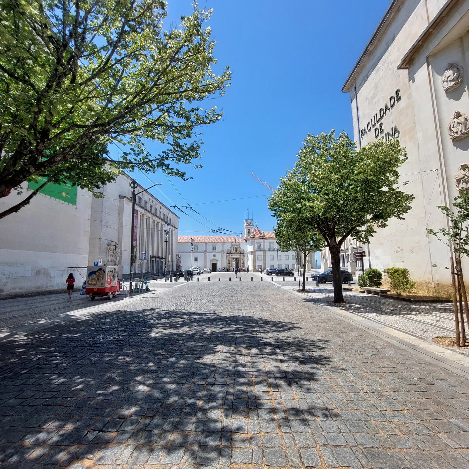 Southern facade of the Faculty of Medicine at the University of Coimbra, Portugal.