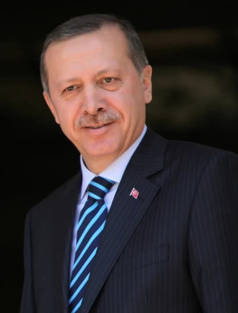 Recep Tayyip Erdoğan, President of Turkey, wearing a suit and tie.