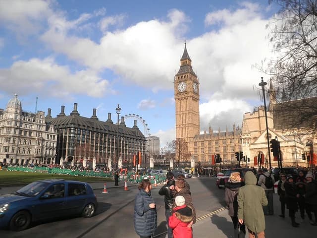 The Palace of Westminster and Big Ben clock tower in London, UK.