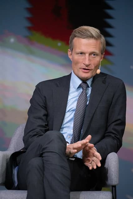 Carl Skau, Deputy Executive Director, World Food Programme, speaking from a chair.