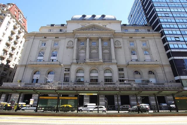 Exterior of the Bolsa de Comercio building, Buenos Aires, featuring ornate architecture.
