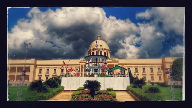 The Presidential Palace, a domed building in Santo Domingo, Dominican Republic.