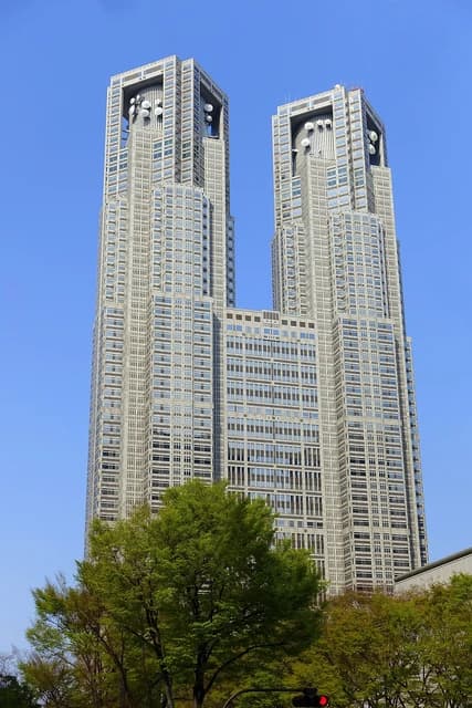 Tokyo Metropolitan Government Building No.1, a twin-towered skyscraper in Shinjuku, Tokyo.