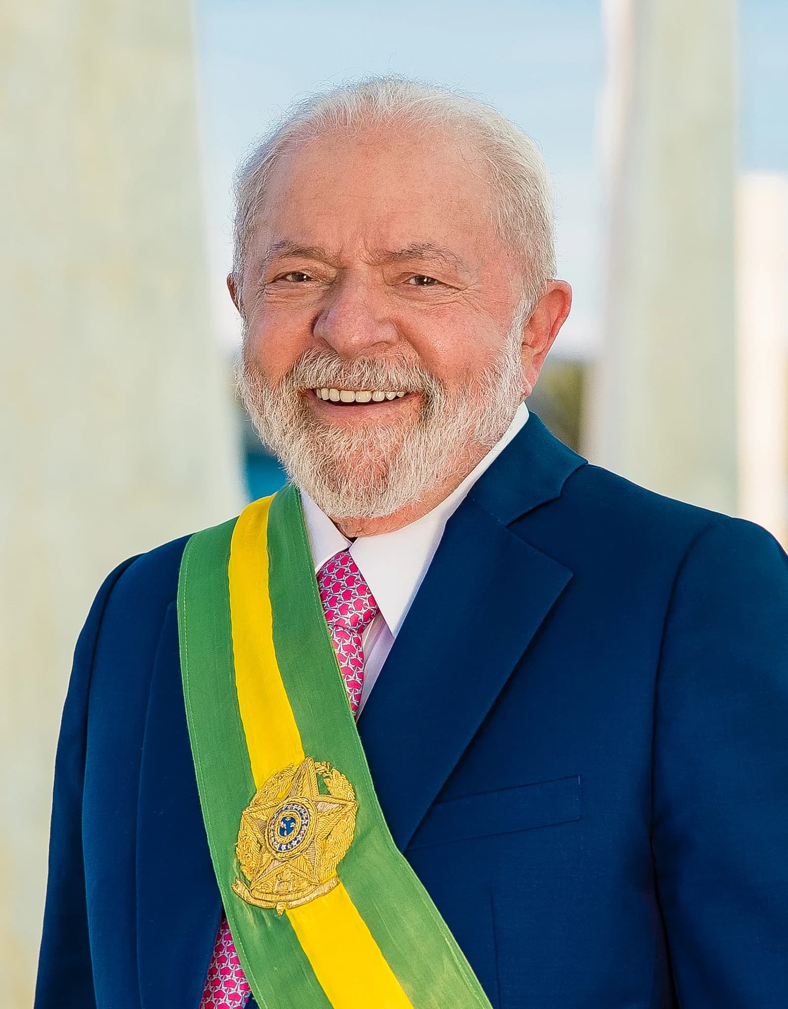 Luiz Inácio Lula da Silva, President of Brazil, smiles in a formal portrait.