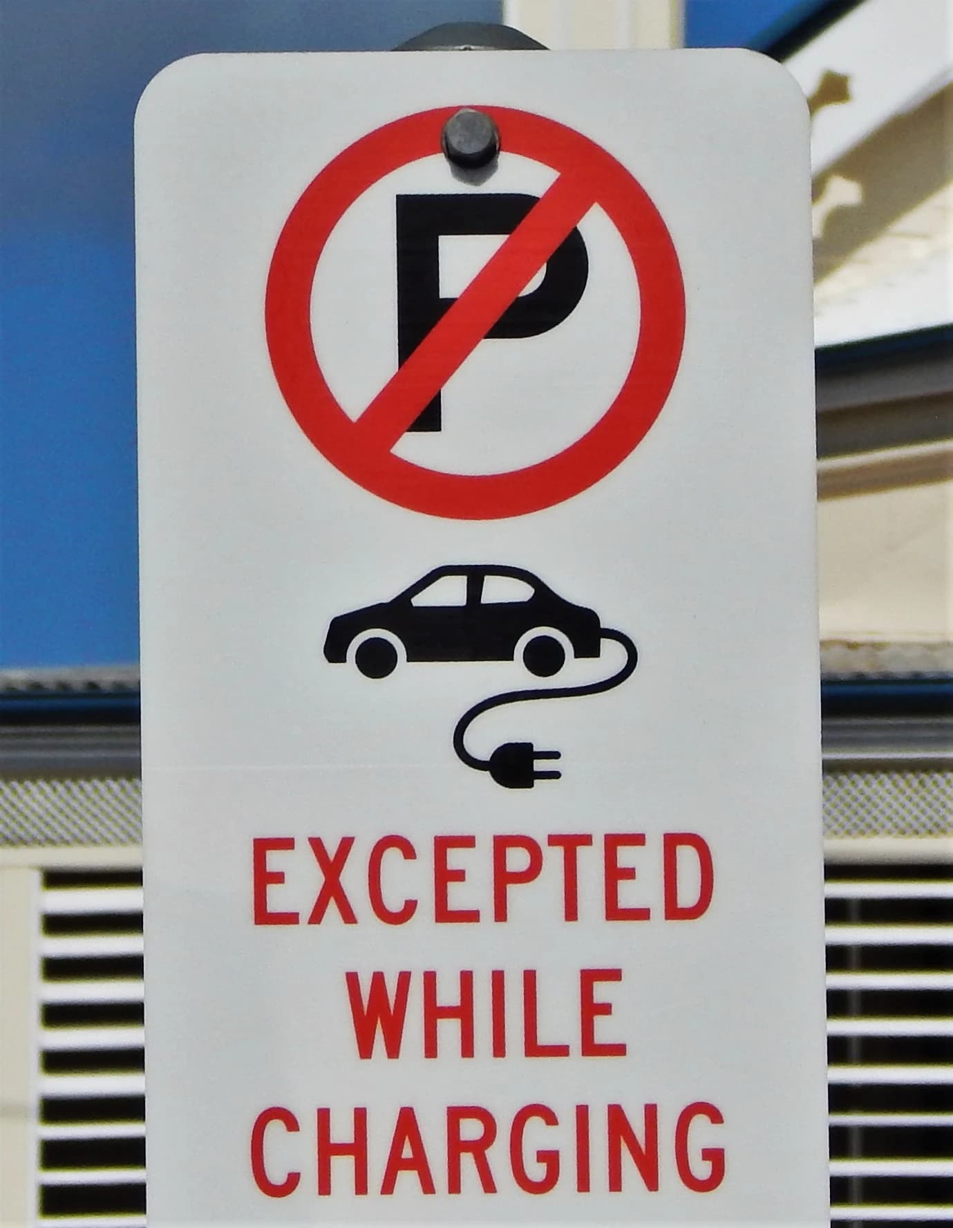 An electric vehicle charging station sign, Rockhampton, Australia.