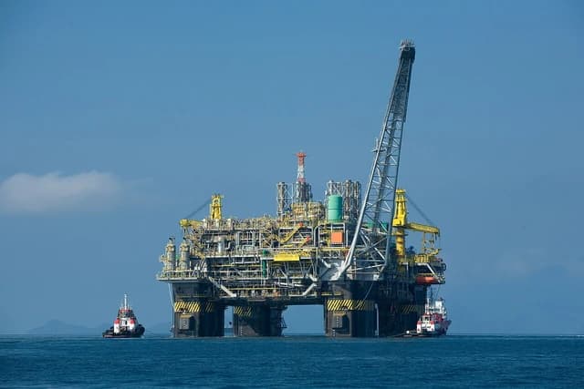 Oil platform P-51, a semi-submersible production platform, operating in Brazilian waters.