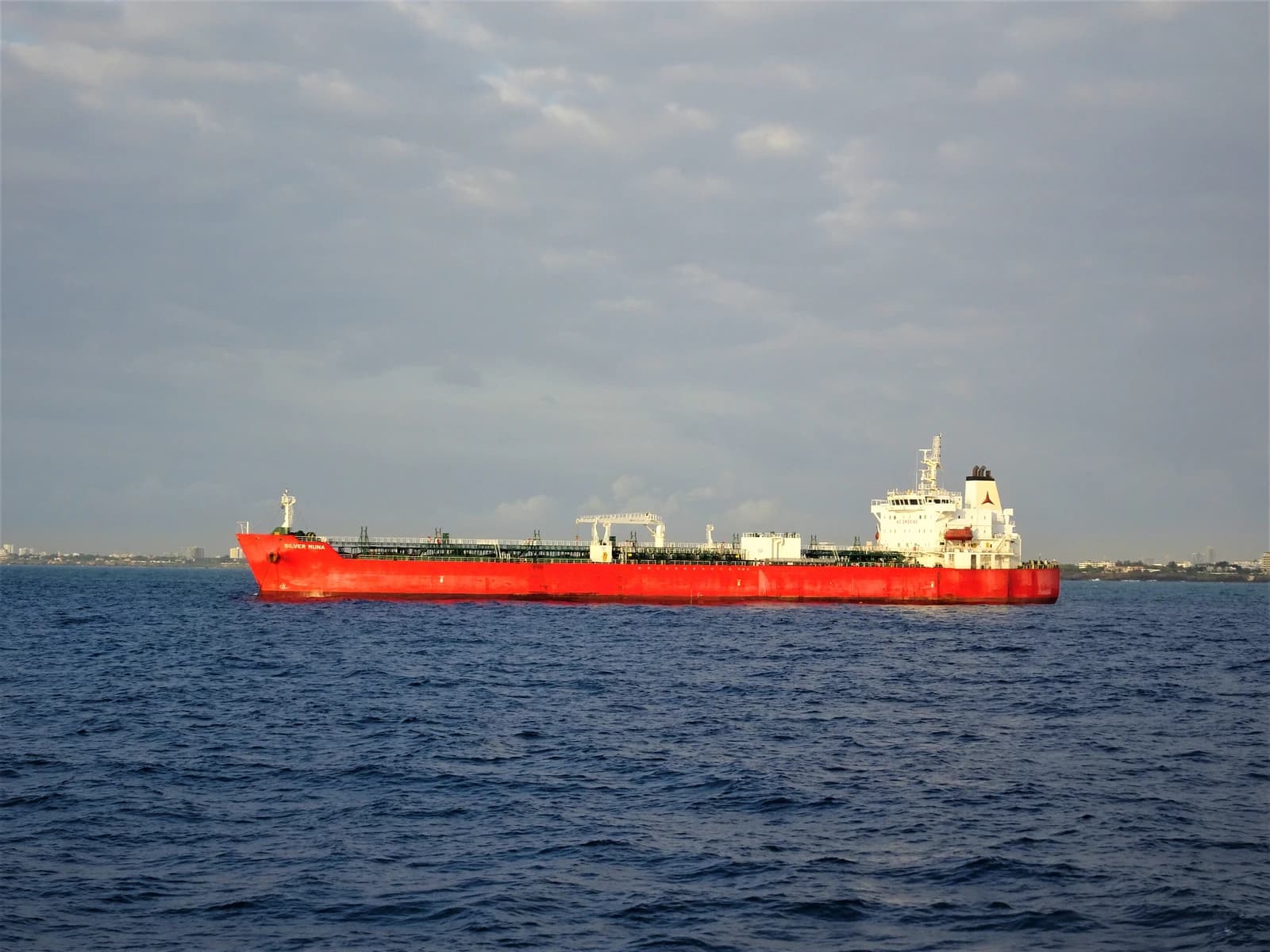 Silver Muna, an oil and chemical tanker, moored near Dar es Salaam.