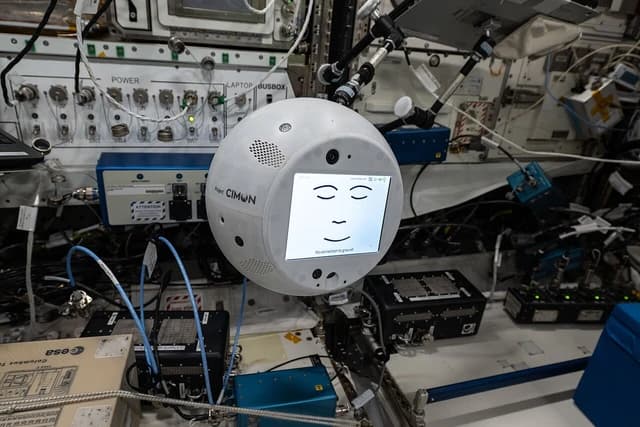 CIMON, an AI-powered robotic technology assistant, is activated on the International Space Station.