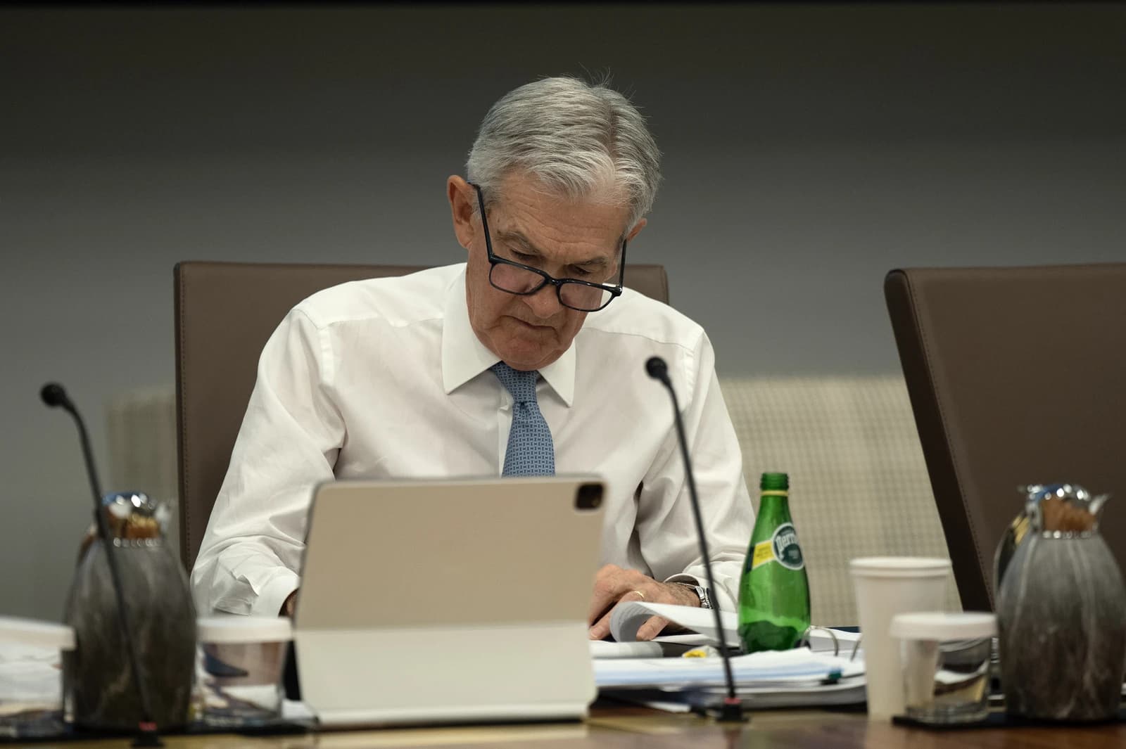 Jerome Powell, Chairman of the Federal Reserve, at an FOMC meeting.