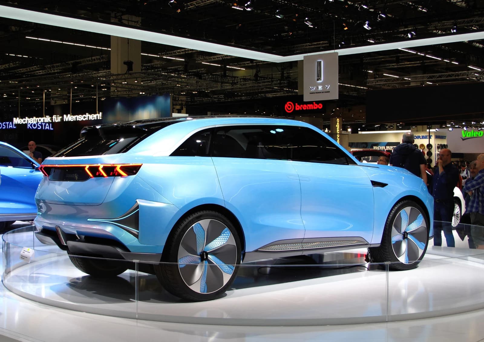 Wey-X Concept II, an electric car, on display at an exhibition.