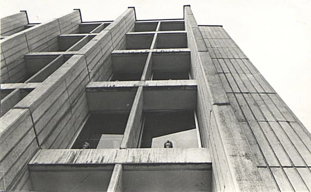 Exterior of Akbank Headquarters building, a prominent financial institution in Turkey.