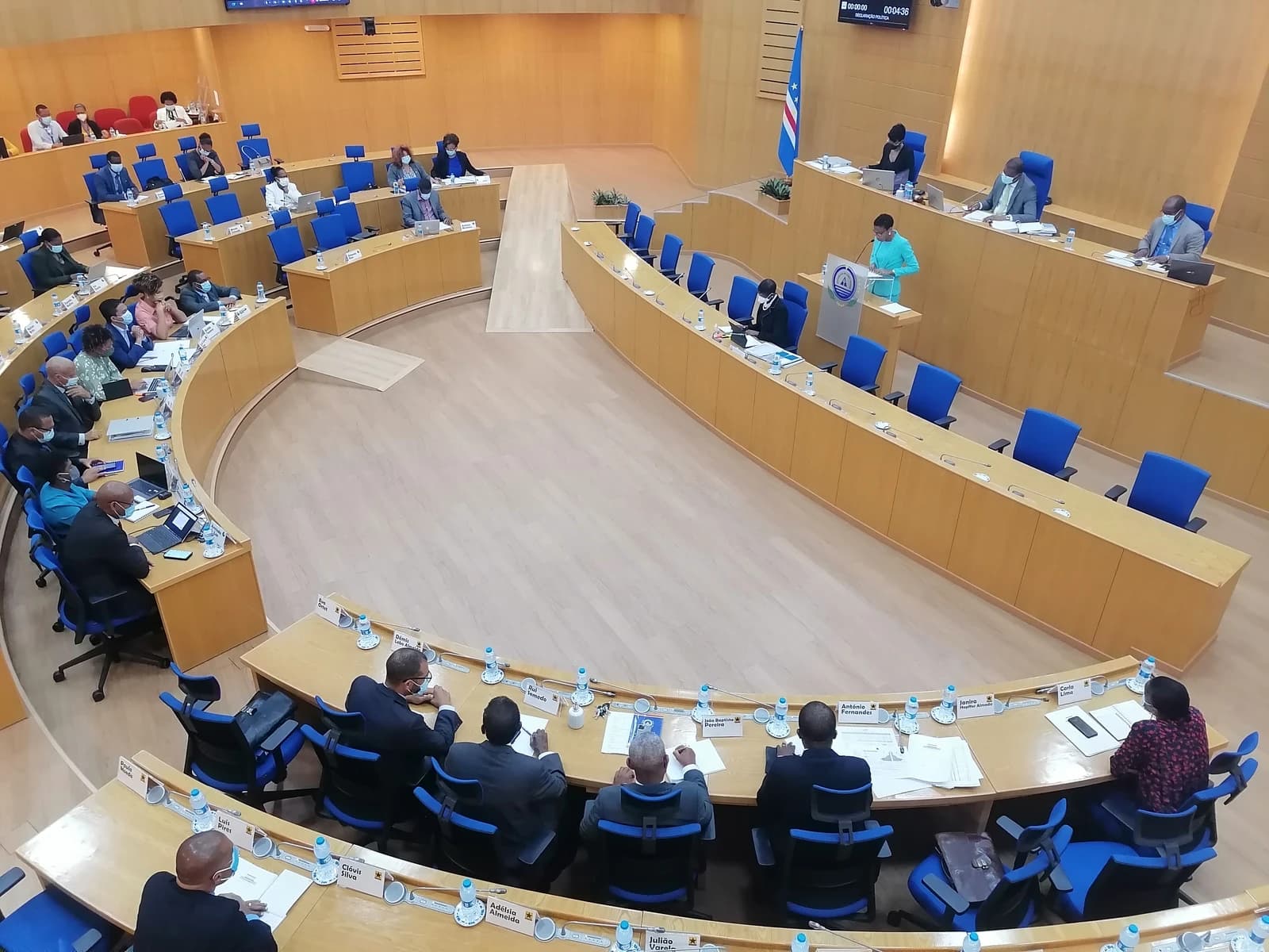 Members of the Cape Verde National Assembly attending a plenary session.