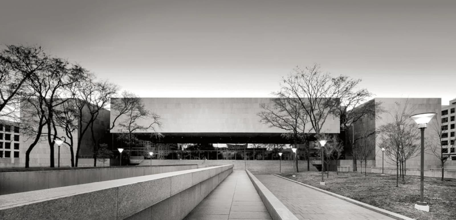 Exterior view of the United States Tax Court building, a large concrete and glass structure.