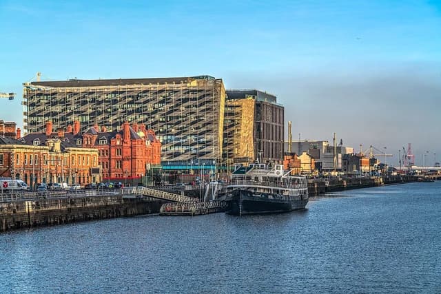 The Central Bank of Ireland's new headquarters building on North Wall Quay in Dublin.
