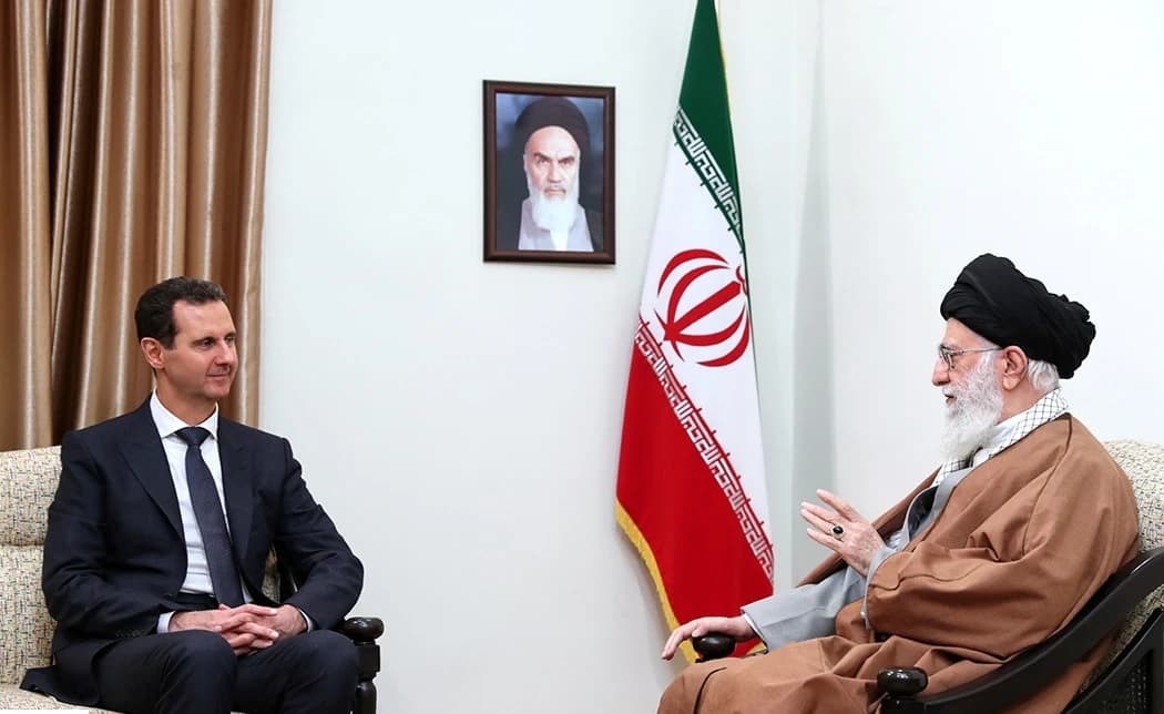 Ali Khamenei, Supreme Leader of Iran, meets with Bashar al-Assad, President of Syria, in Tehran.