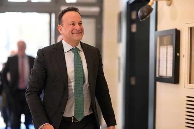 Leo Varadkar, Taoiseach of Ireland, walking indoors in Brussels.