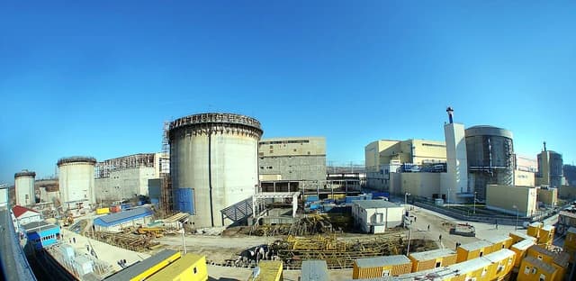 Cernavodă Nuclear Power Plant, showing multiple reactor buildings and associated structures.