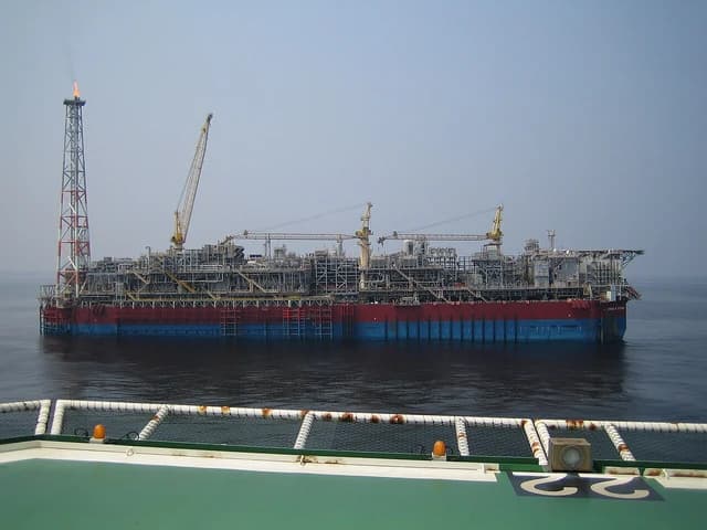 Kizomba A Floating Production Storage and Offloading vessel on the open sea.