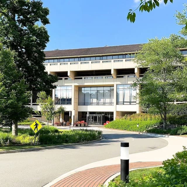 Exterior view of the One Verizon Way building in Basking Ridge, New Jersey.