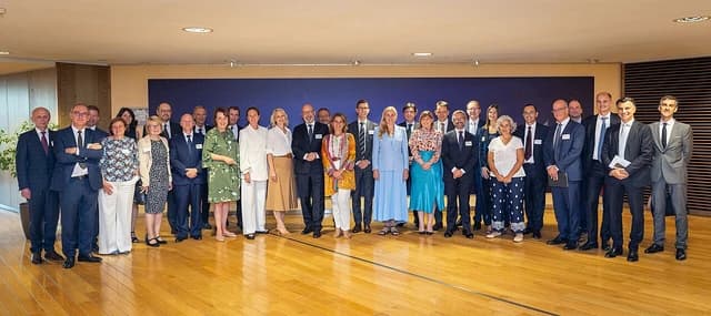 Kadri Simson, European Commissioner, attending a high-level round table discussion.