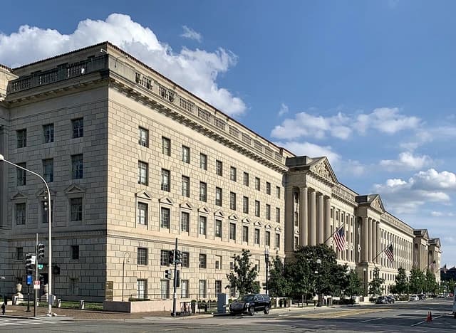 The Herbert C. Hoover Building, headquarters of the U.S. Department of Commerce.