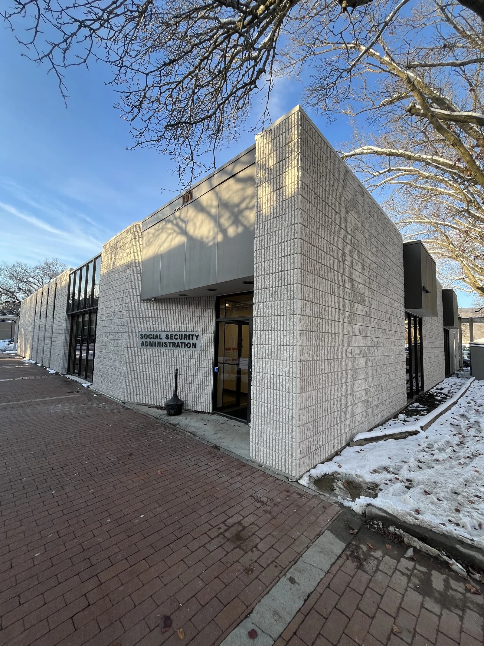 Exterior of the Social Security Administration building in Corning, New York.