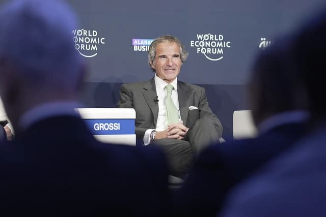 Rafael Grossi, Director General of the IAEA, speaking at the World Economic Forum.