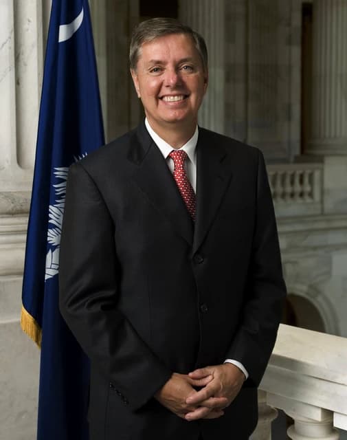Lindsey Graham, US Senator from South Carolina, standing in a Senate portrait.
