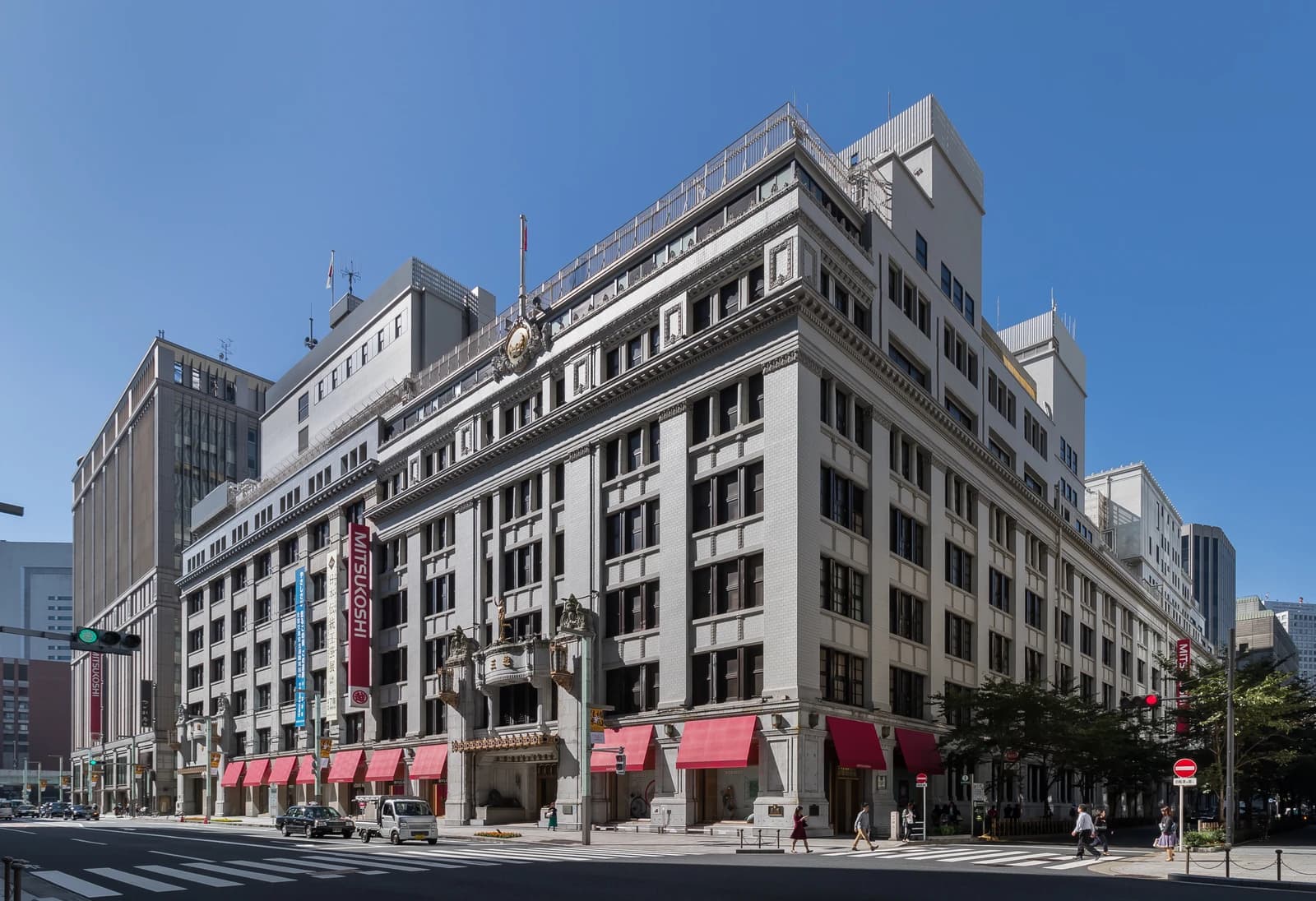 Exterior view of Mitsukoshi Nihonbashi main store, a large department store building.