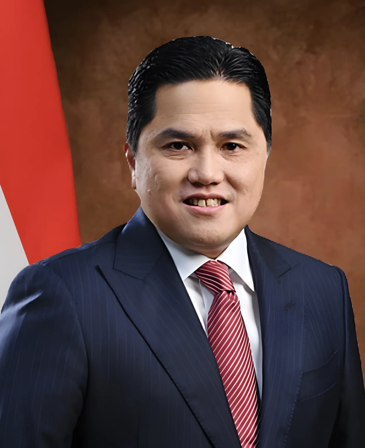 Erick Thohir, an Indonesian businessman and politician, in an official portrait.