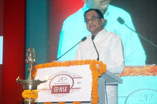P. Chidambaram, Union Finance Minister, addressing an event in Mumbai.